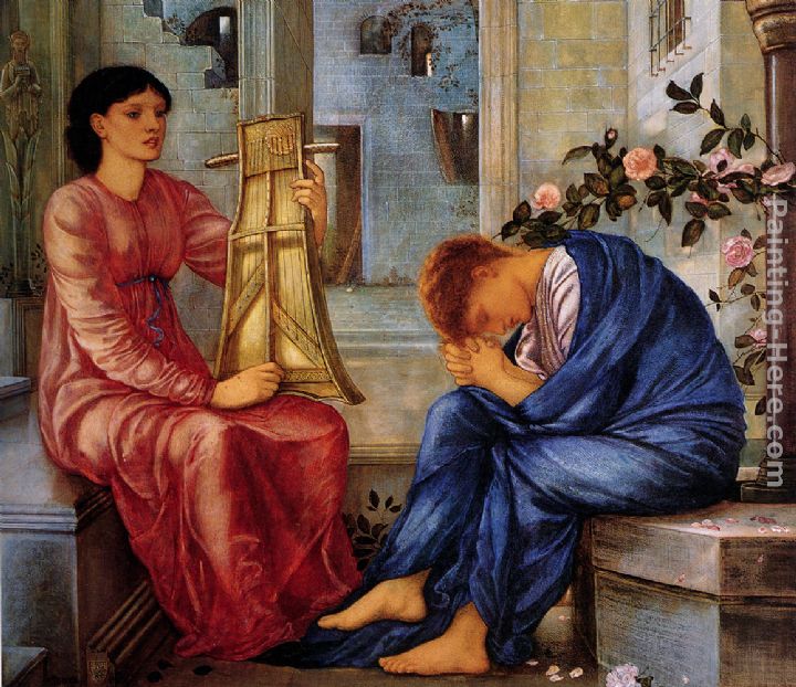 The Lament painting - Edward Burne-Jones The Lament art painting